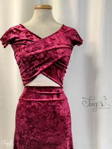 Gonna Esme velluto borgogna