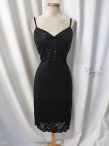 Dress Diana in black lace with sequins