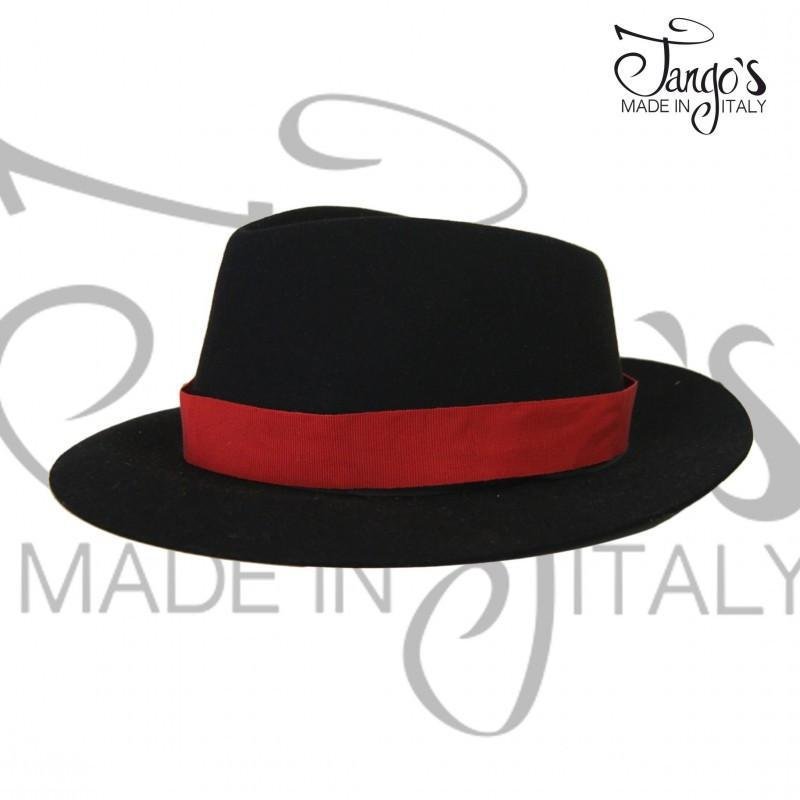 Fedora Nero Con Fascia Rossa - Cappelli