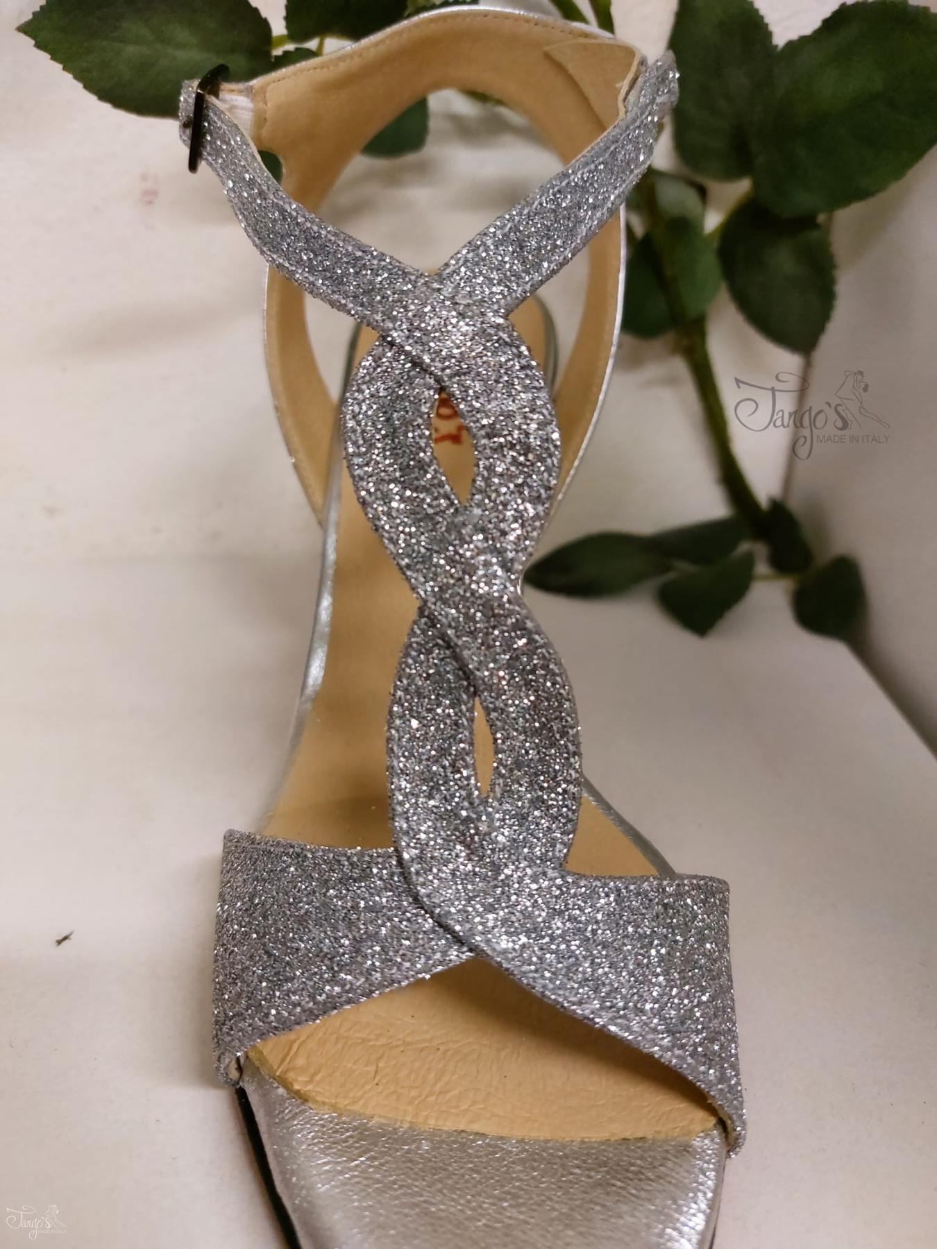 Timote Argento Glitter Tacco 8 5 Cm Bridal